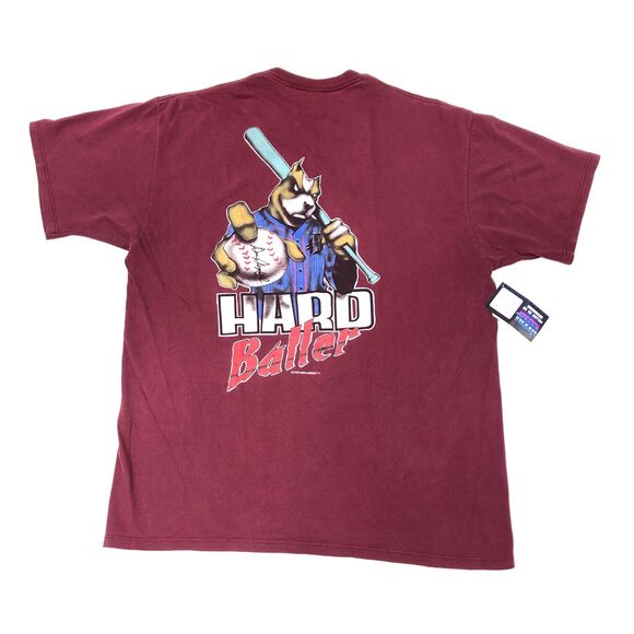 Vintage 1994 Top Dawg Hard Baller Maroon Tee T Shirt Size XL Streetwear B2 - Picture 1 of 5
